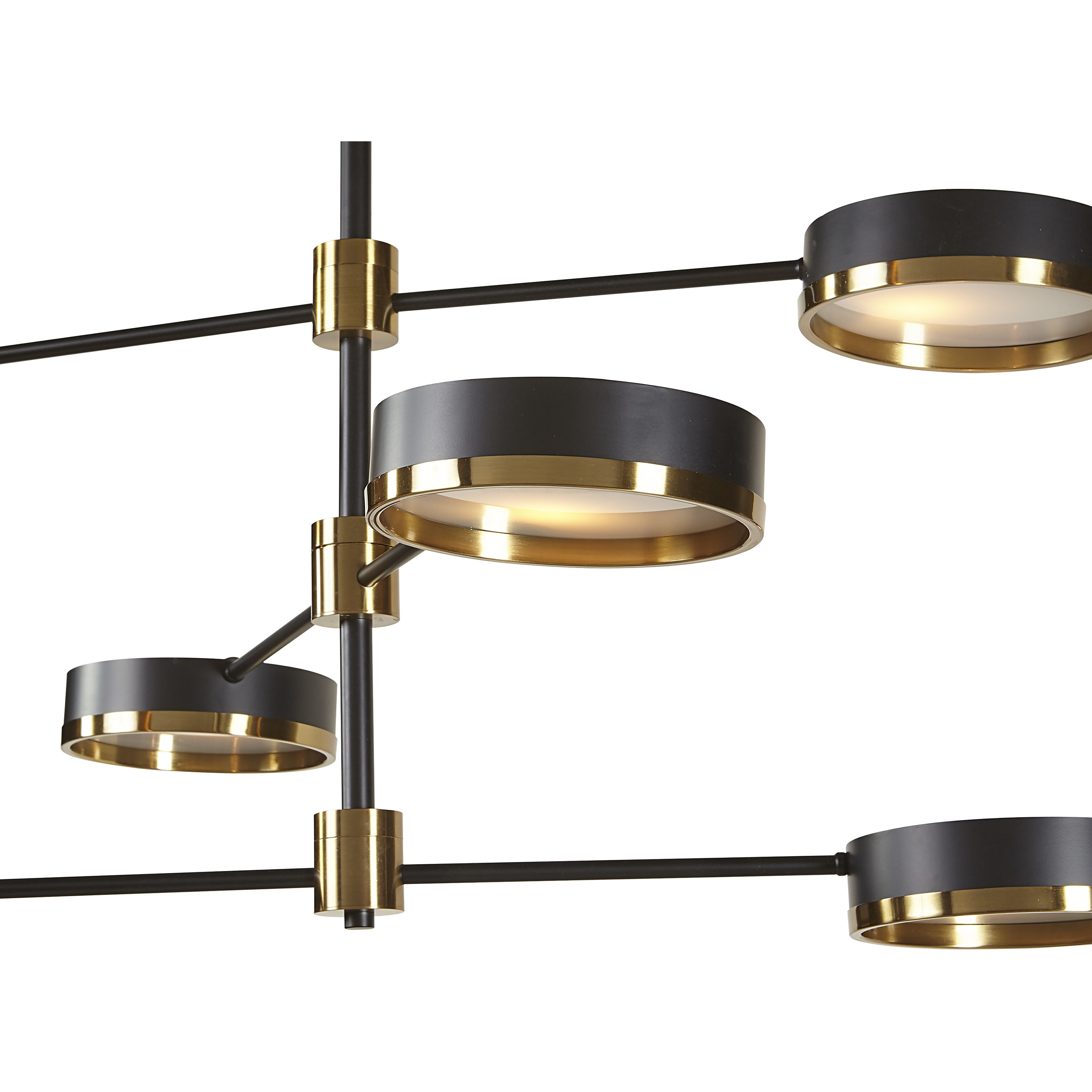 Oralee 6 Light 43 inch Black / Brass / Black Chandelier Ceiling Light